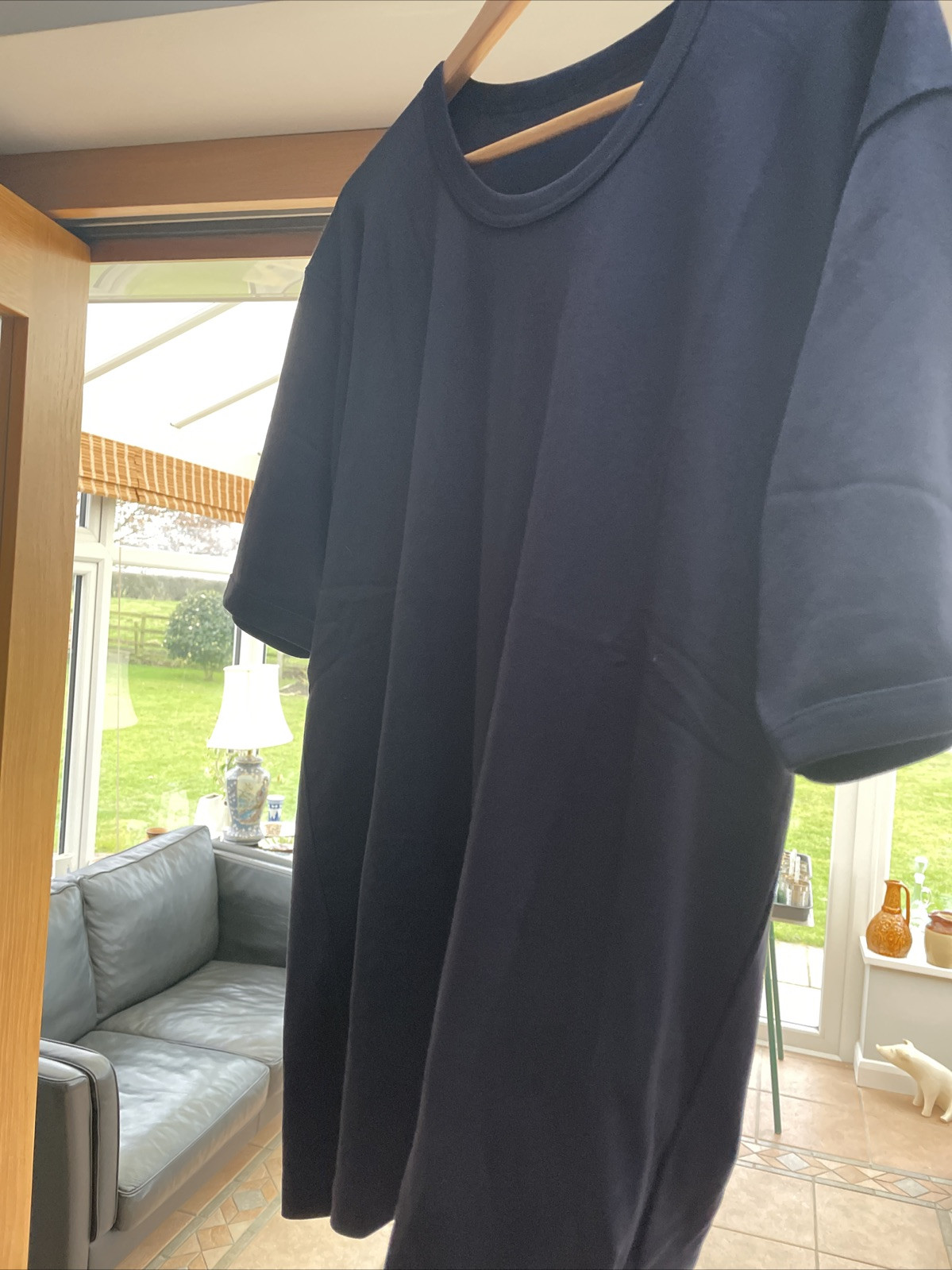 New British Army Surplus Issue Vest PT Dark Blue Cotton T-Shirt Base Layer 82cm