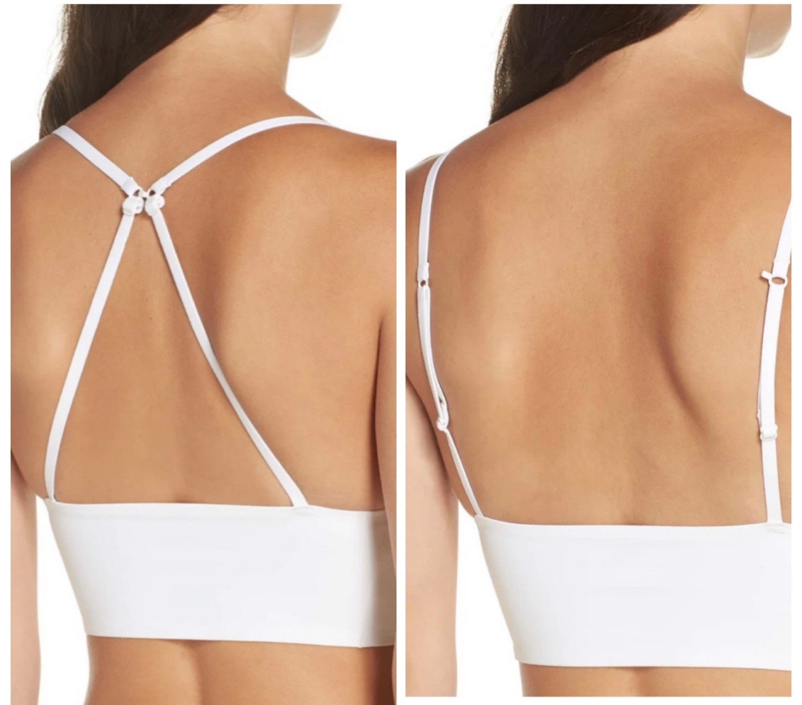 Free People Intimately Sage Long line White Convertible Racerback Bralette S