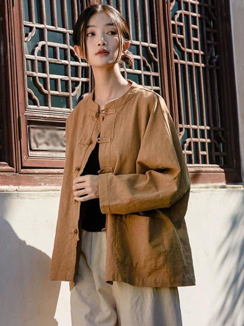 New Womens Cotton Linen Loose Cardigan Long Sleeve Shirts Tops Blouse Coats