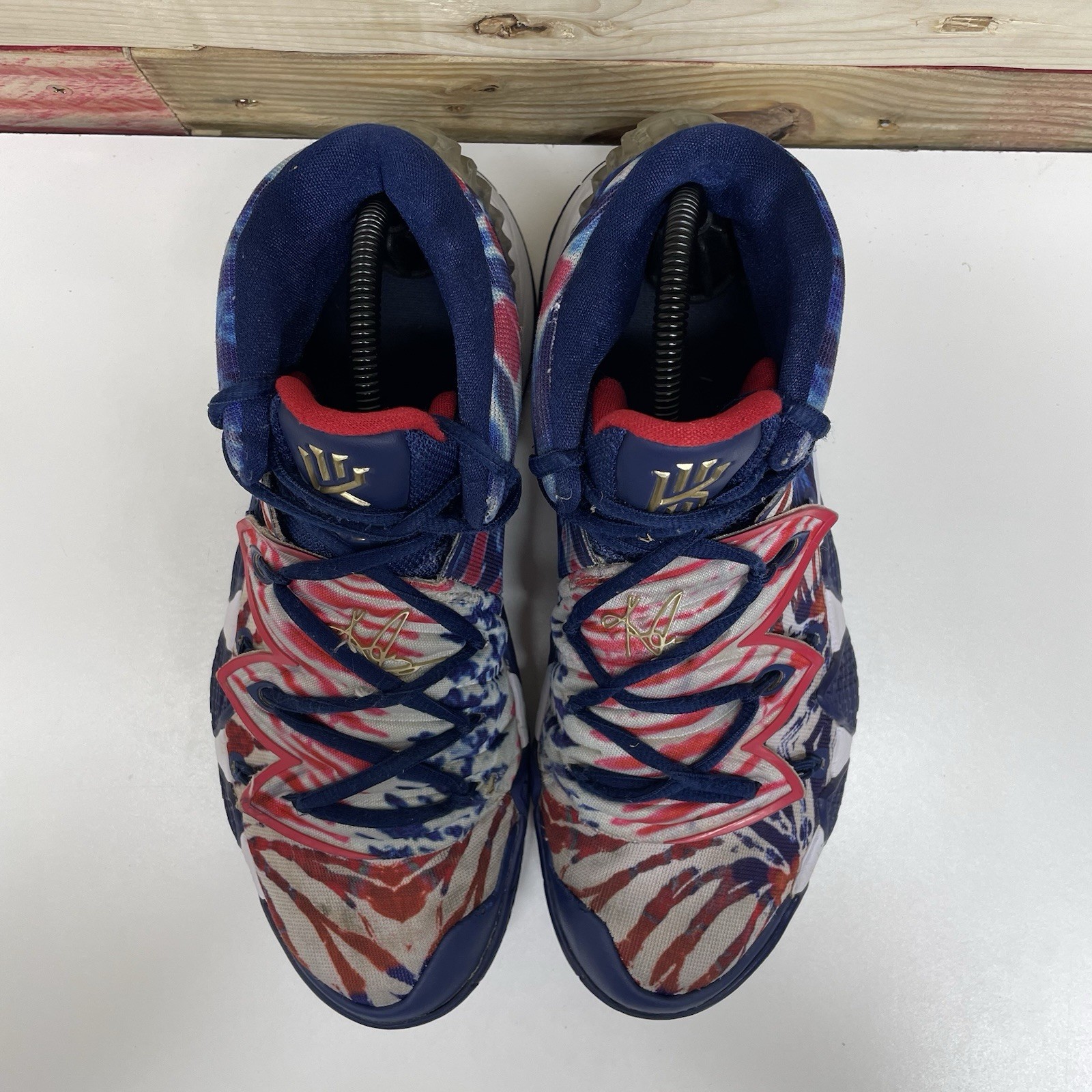 Nike Kybrid S2 “What The” USA Basketball Shoes Men’s Sz 8.5 Tie Dye Gold No Tag