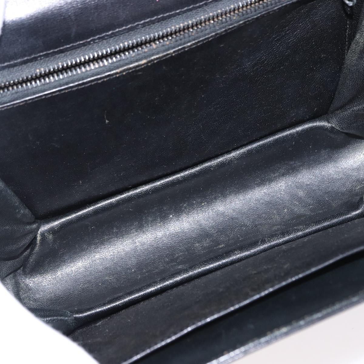 CELINE Horse Carriage Shoulder Bag Leather Black Gold Auth 155706