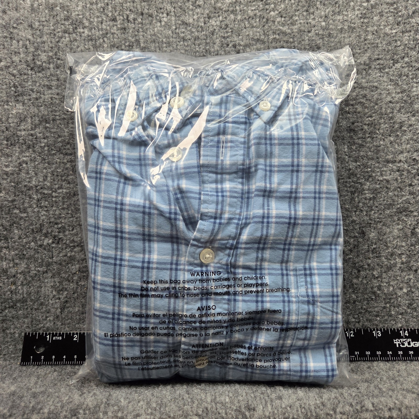 Cremieux Button Down Shirt 2XB Blue Plaid Cotton Long Sleeve