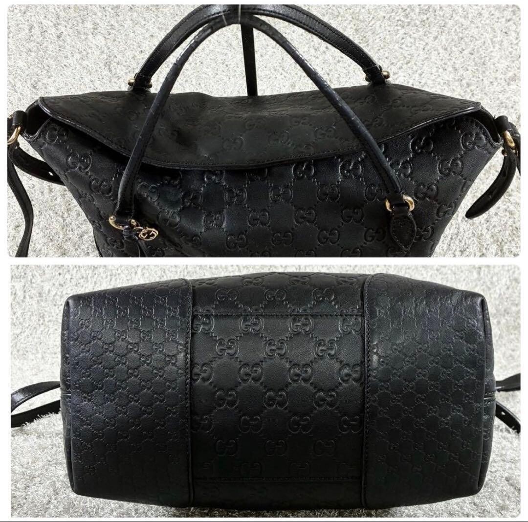 GUCCI Shoulder bag Black Guccissima Authentic From Japan