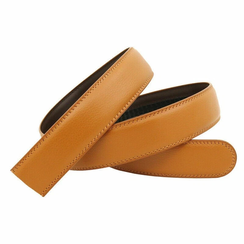 Fashion Men’s Automatic Real Leather Ratchet Belt Strap Jeans Waistband Gift
