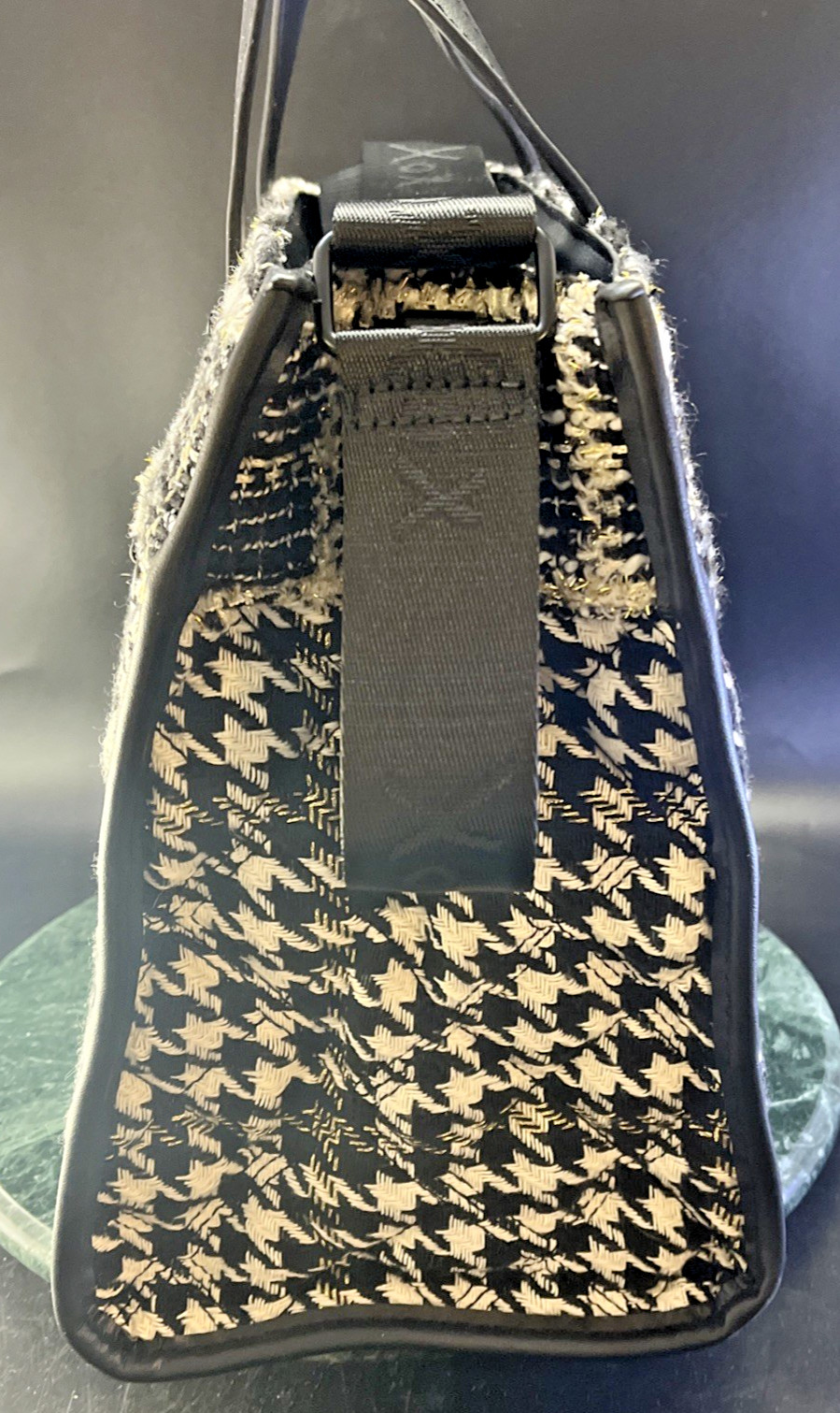BETSEY JOHNSON Quilted Houndstooth Tweed Tote Purse Bag Crossbody XO BECCA
