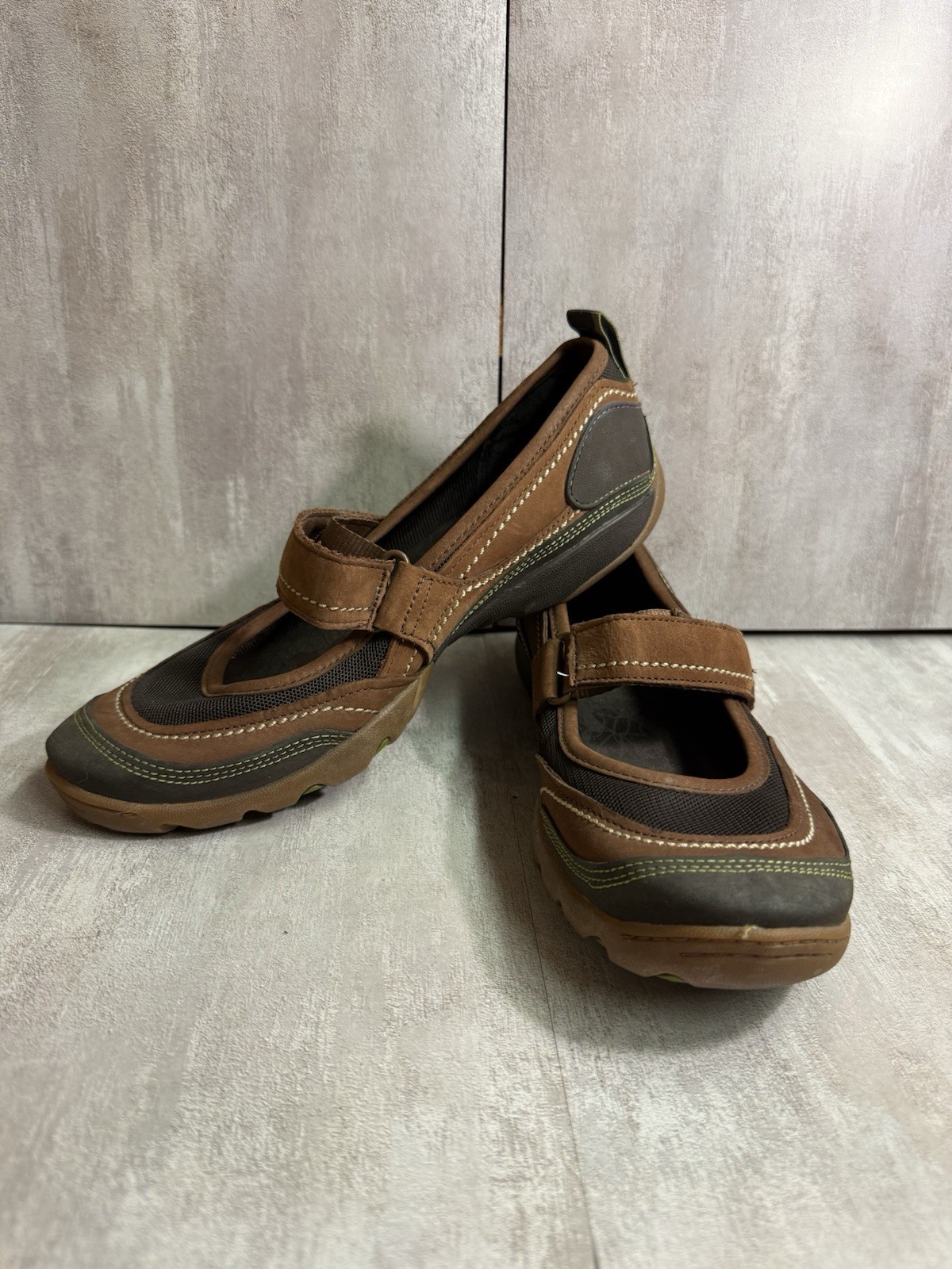 Merrell Women’s Mimosa Emme Cocoa Brown Leather Mary Jane Flat Shoes Size 8.5