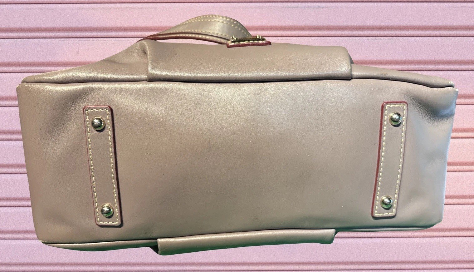 Dooney Bourke Elephant Gray Teagan Hobo Shoulder Bag Smooth European Leather