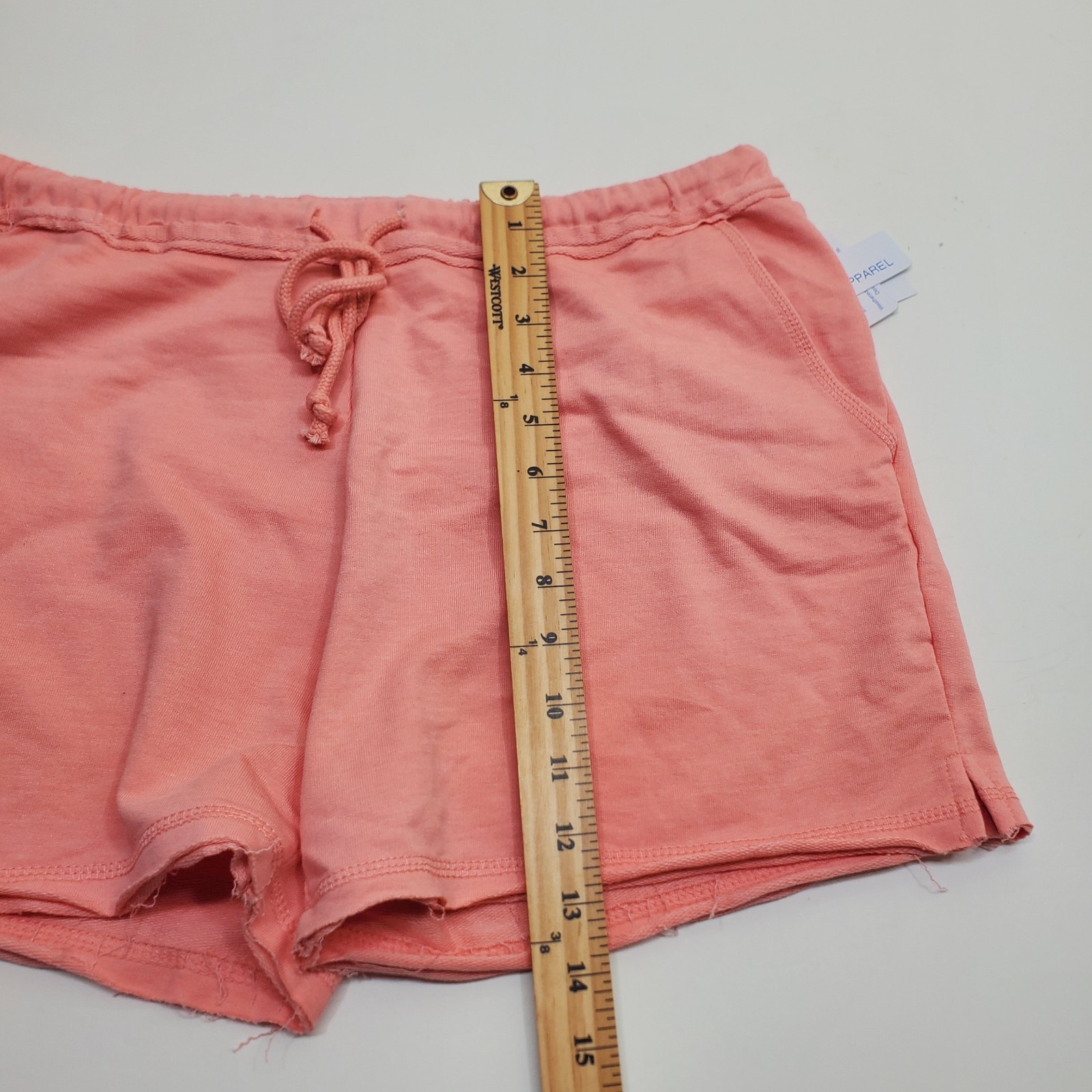 NWT U.S Apparel Shorts Womens Size L With Pockets Salmon Grapefruit Distressed