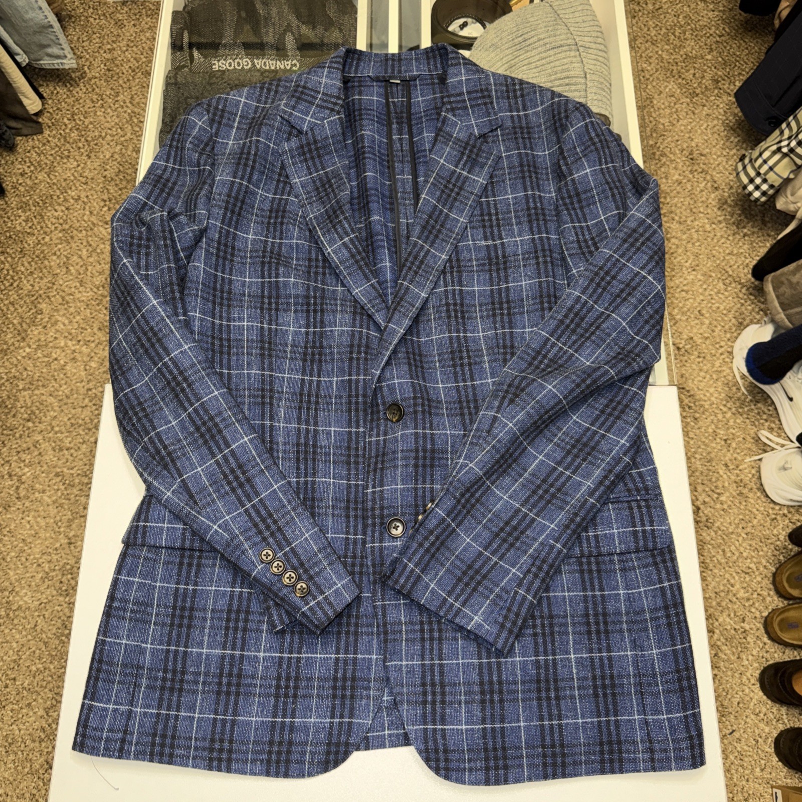 Bonobos Tollegno Wool Cotton Linen Navy Lightweight Sport Coat Men’s 42R NWOT