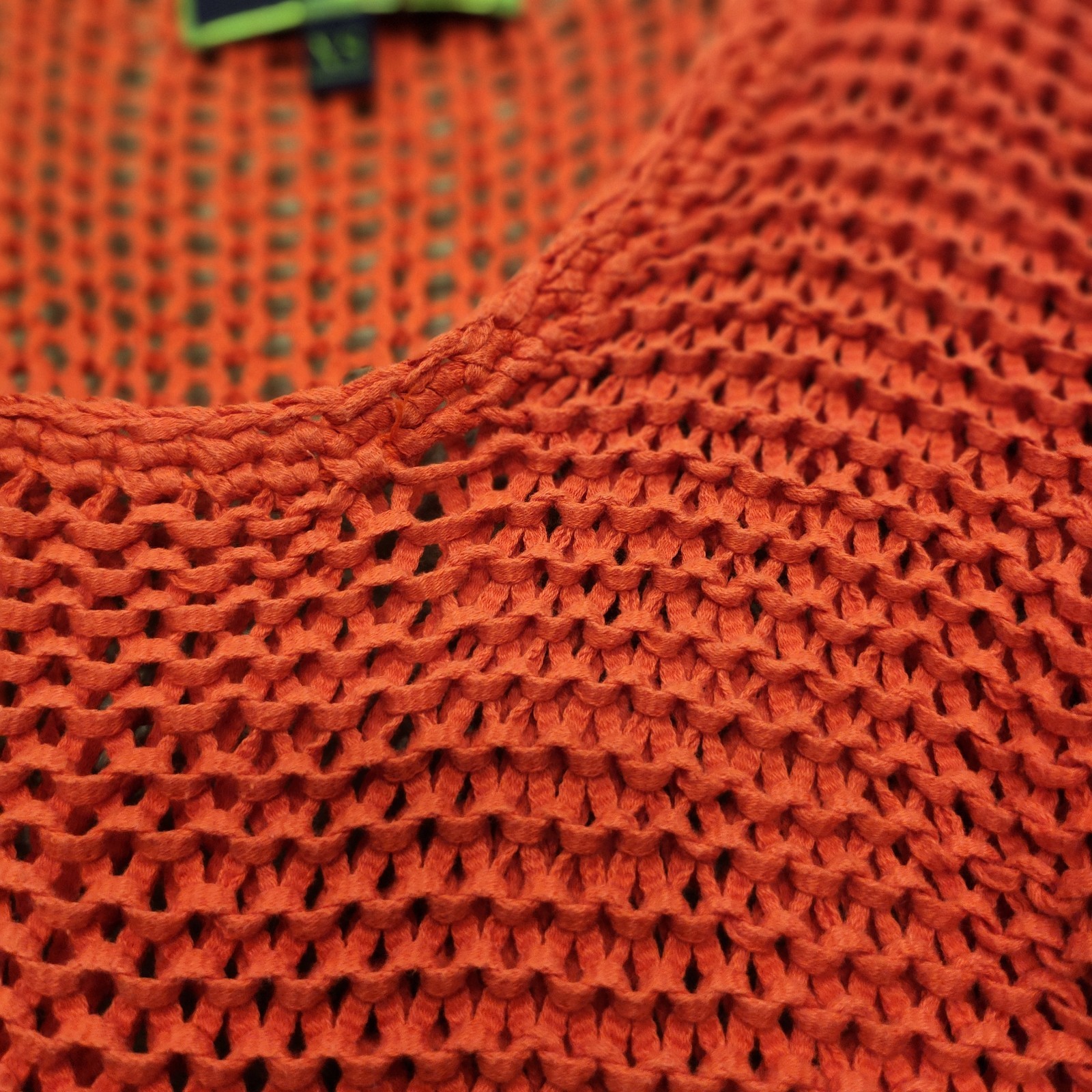 C Wonder Open Weave Knit Long Sleeve Sweater Orange Women’s XS
