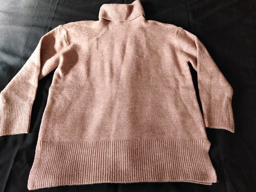 New Look Women Rose Pink Roll Neck Acrylic Blend Jumper side slits on hem Size M