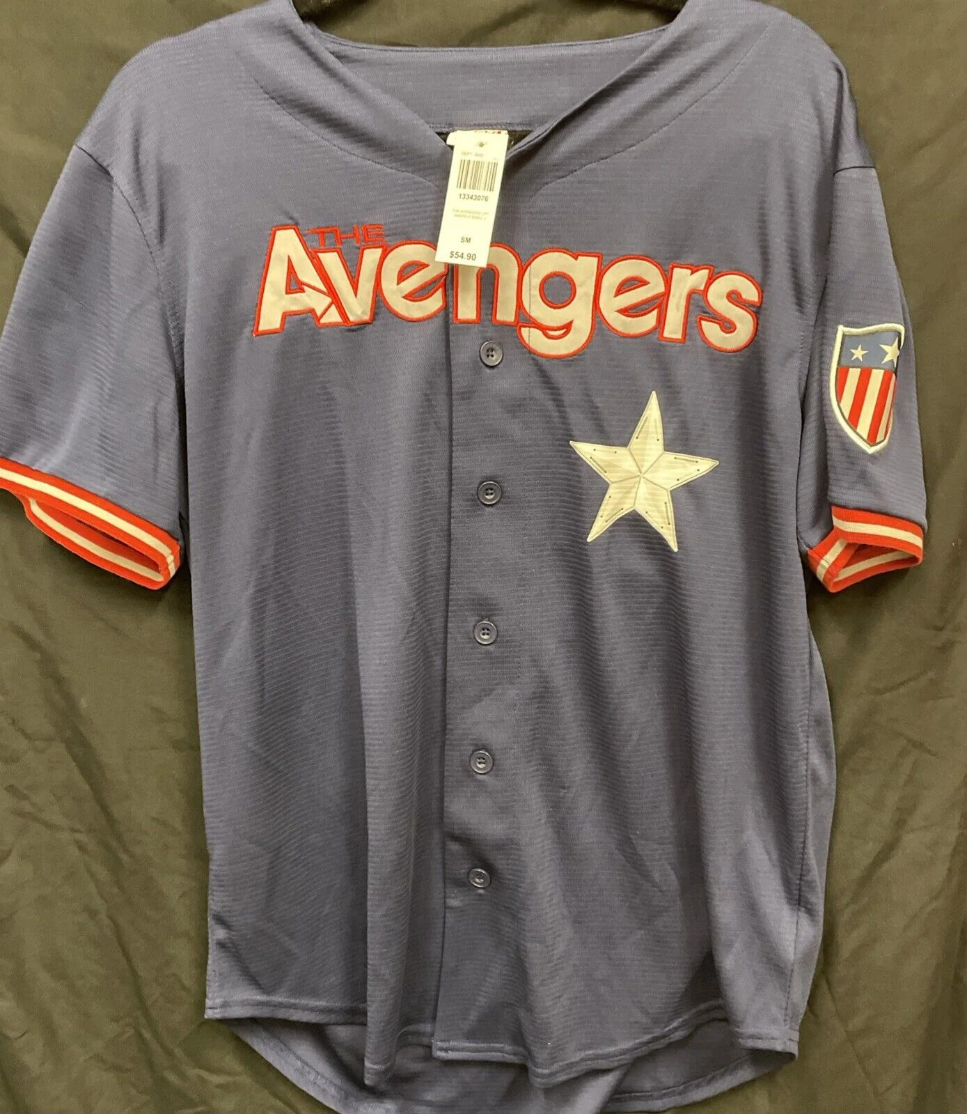 Marvel The Avengers Captain America Rogers Shield Jersey Size S
