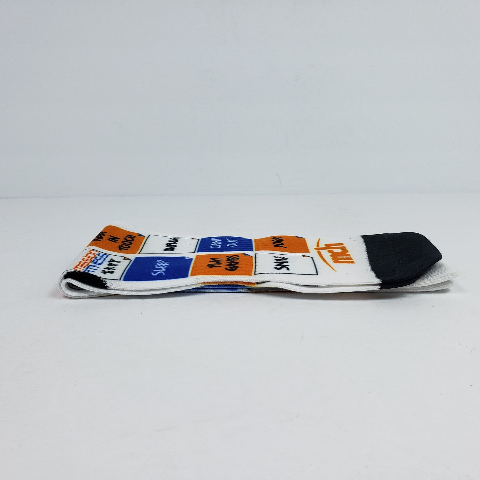 MCH TO Do Sticky Notes Adult Unisex OS White Multi Color Graphic Crew Socks