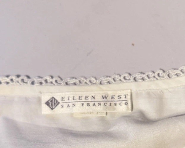 New Eileen West 100% Cotton Nightgown P White Long Sleeve Prarie 53” USA NWT