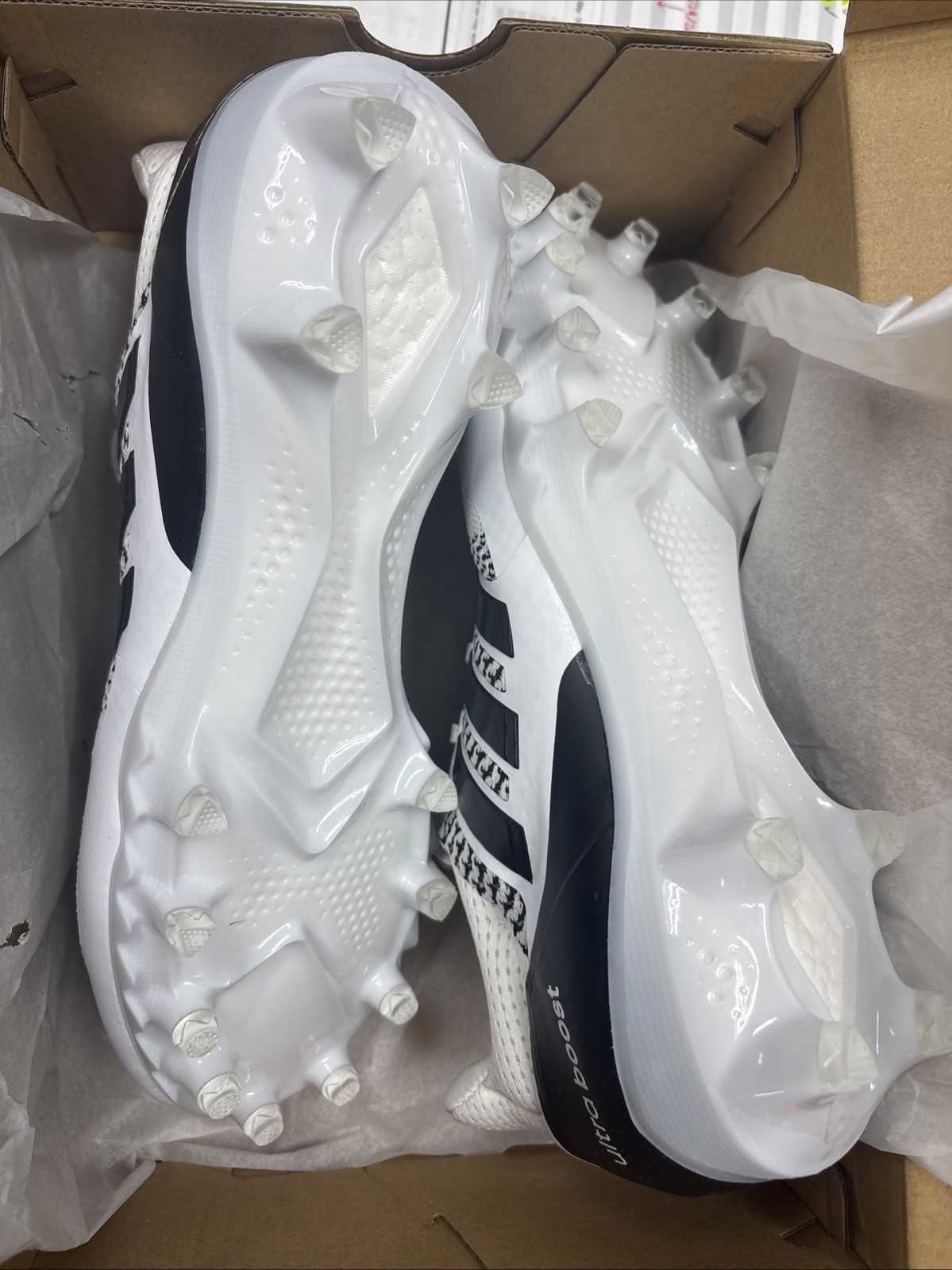 Adidas Men’s Ultraboost Cleat Black And White Size 11.5