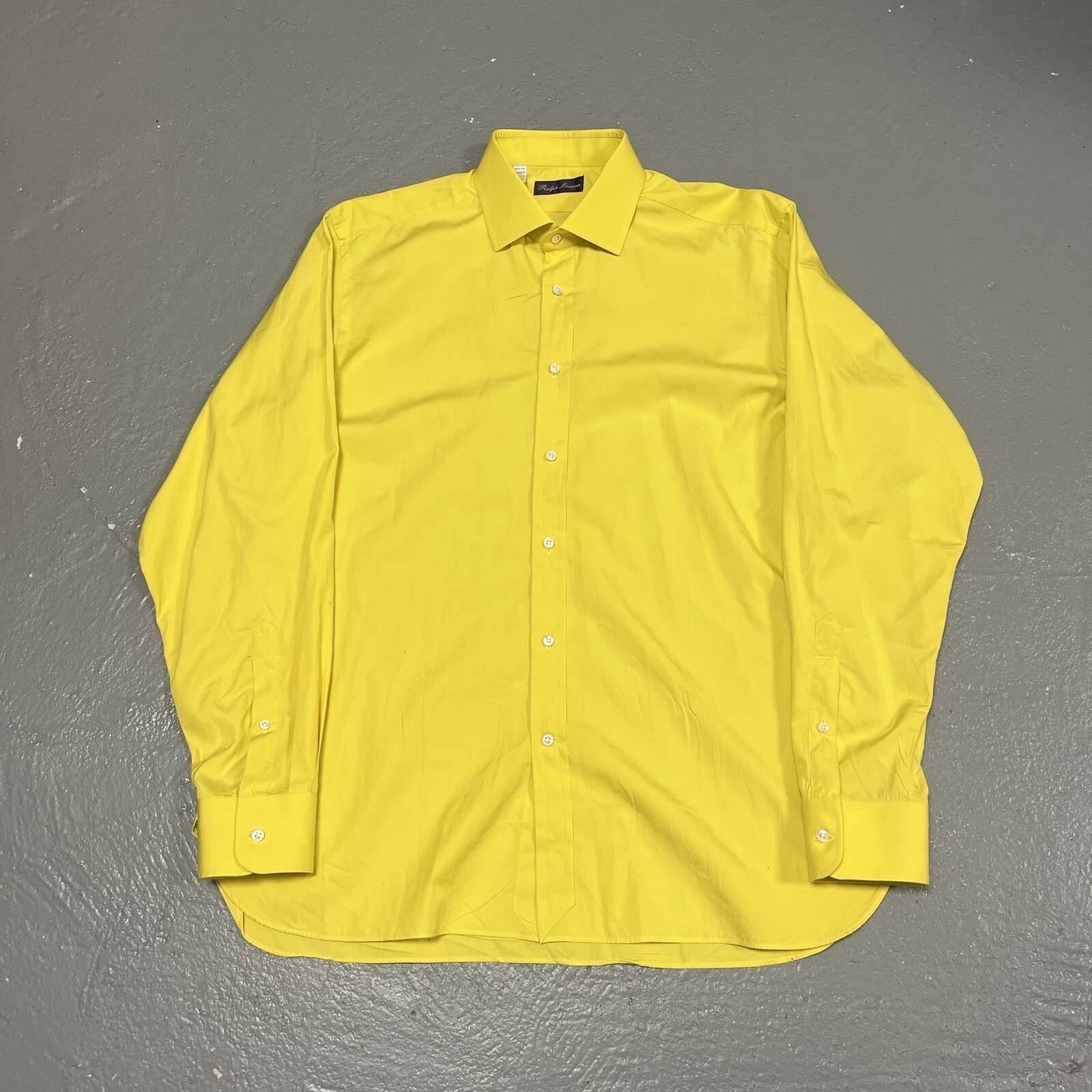 Purple Label Ralph Lauren Yellow Button Up Long Sleeve Shirt SIZE EXTRA LARGE