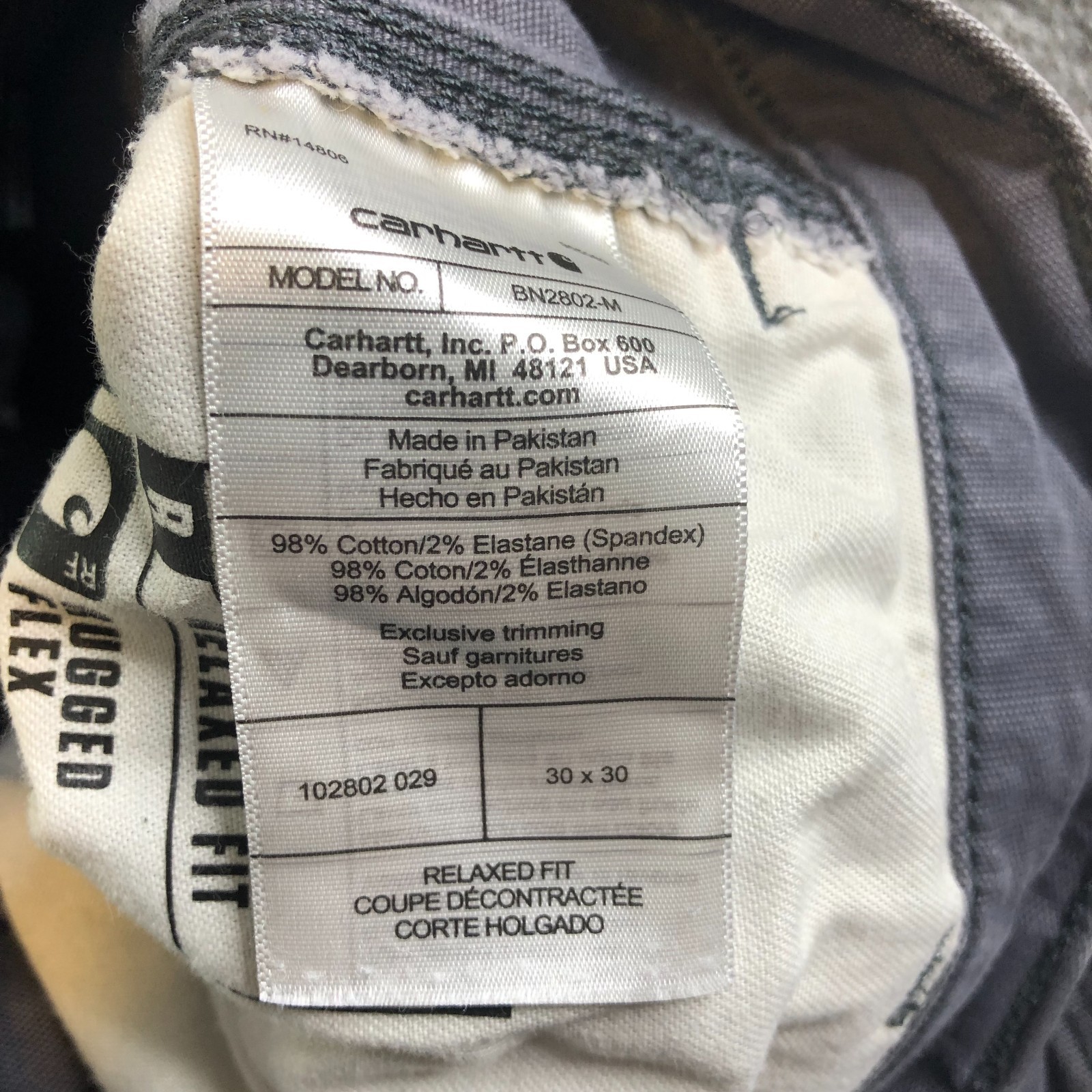 Carhartt Double Knee Pants Mens 30×30 Blue Distressed Relaxed Flex Grunge Baggy