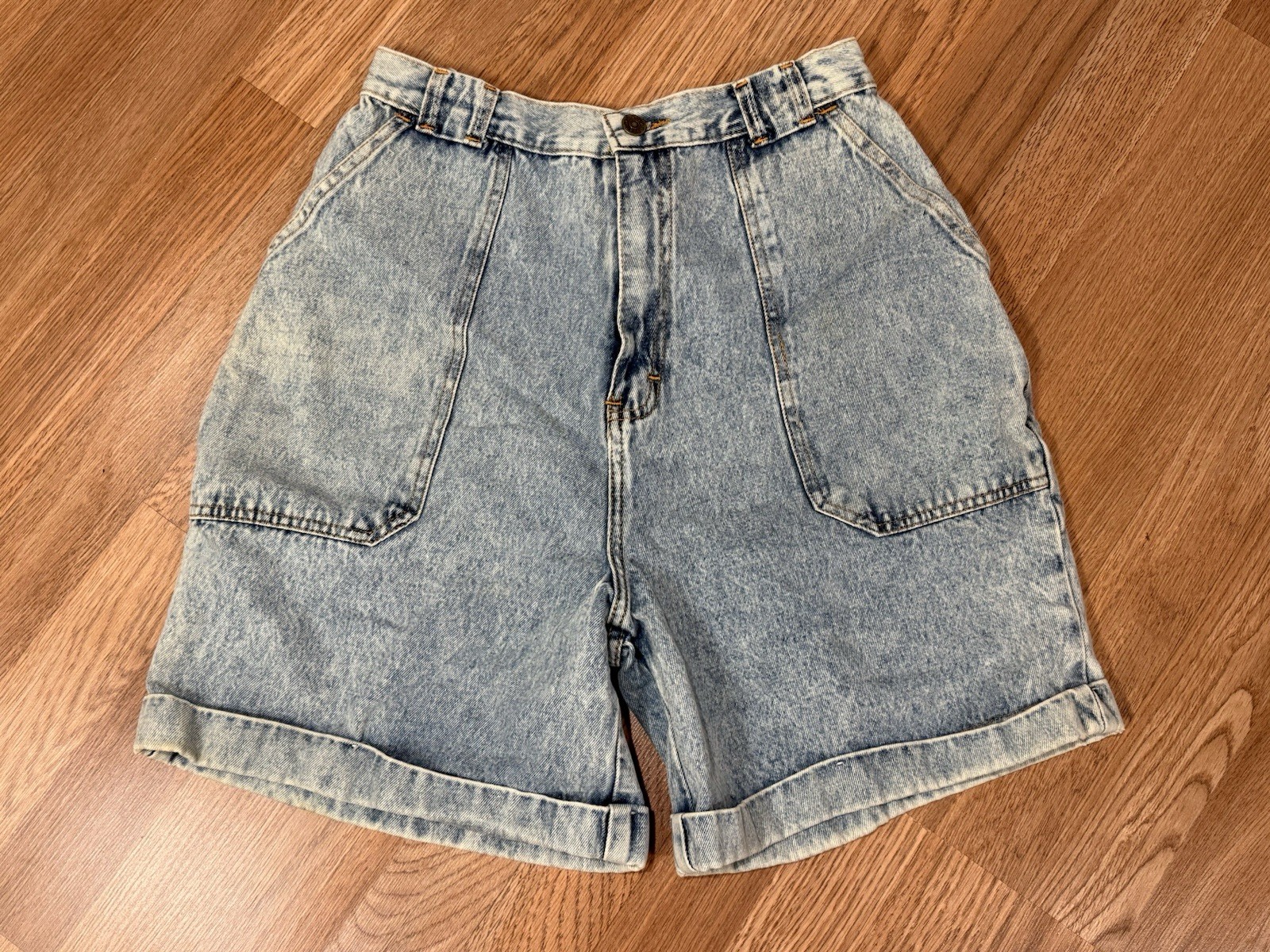 Vintage 90s NO EXCUSES Ultra High Rise Blue Jean Denim Mom Bermuda Shorts 10