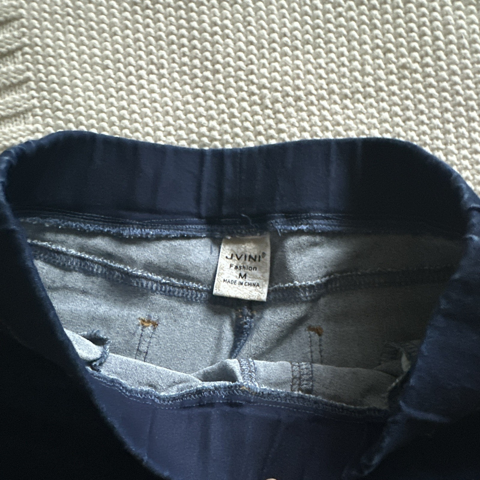 JVINI Women’s Dark Wash Pull-On Skinny Jeans Stretch 5-Pocket Size M