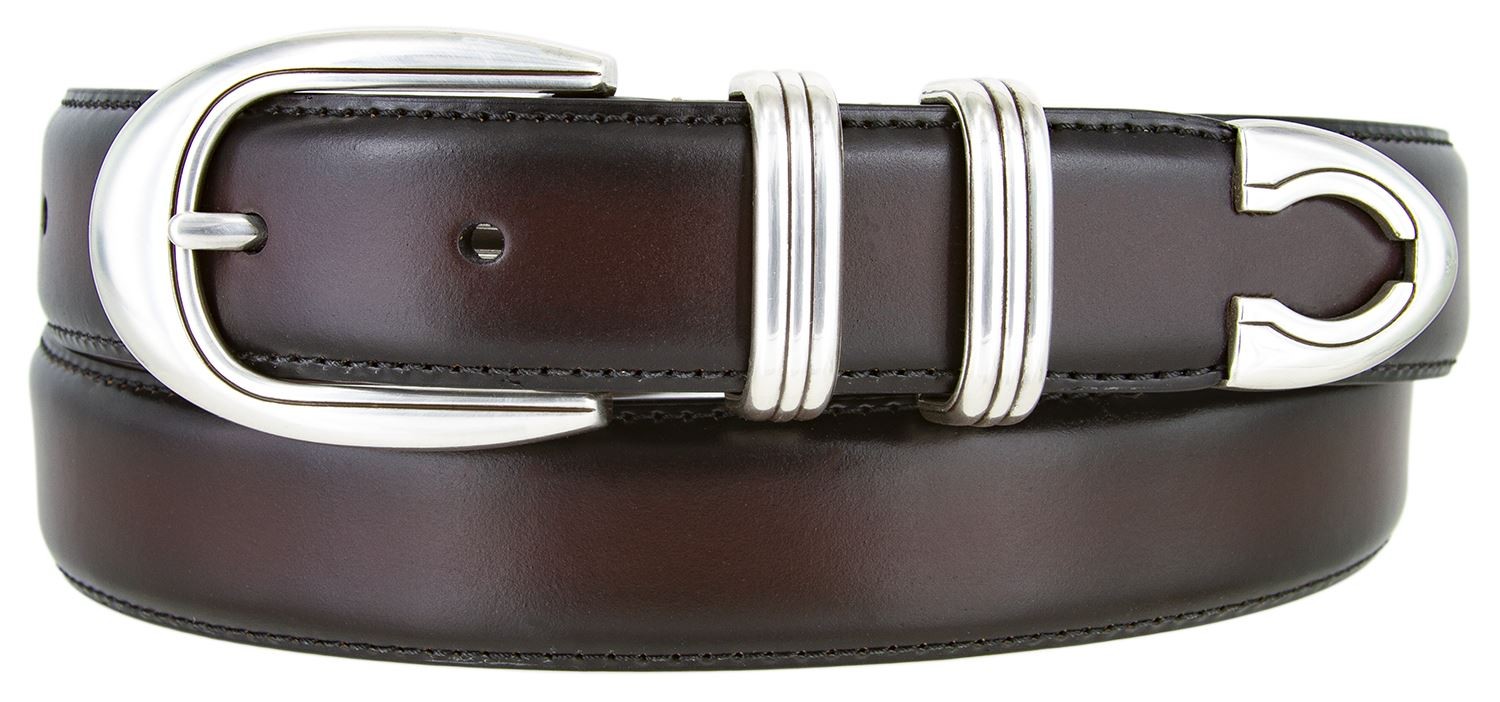 Ashford Burnish Edge Smooth Genuine Leather Dress Belt 1-1/8″(30mm) Wide
