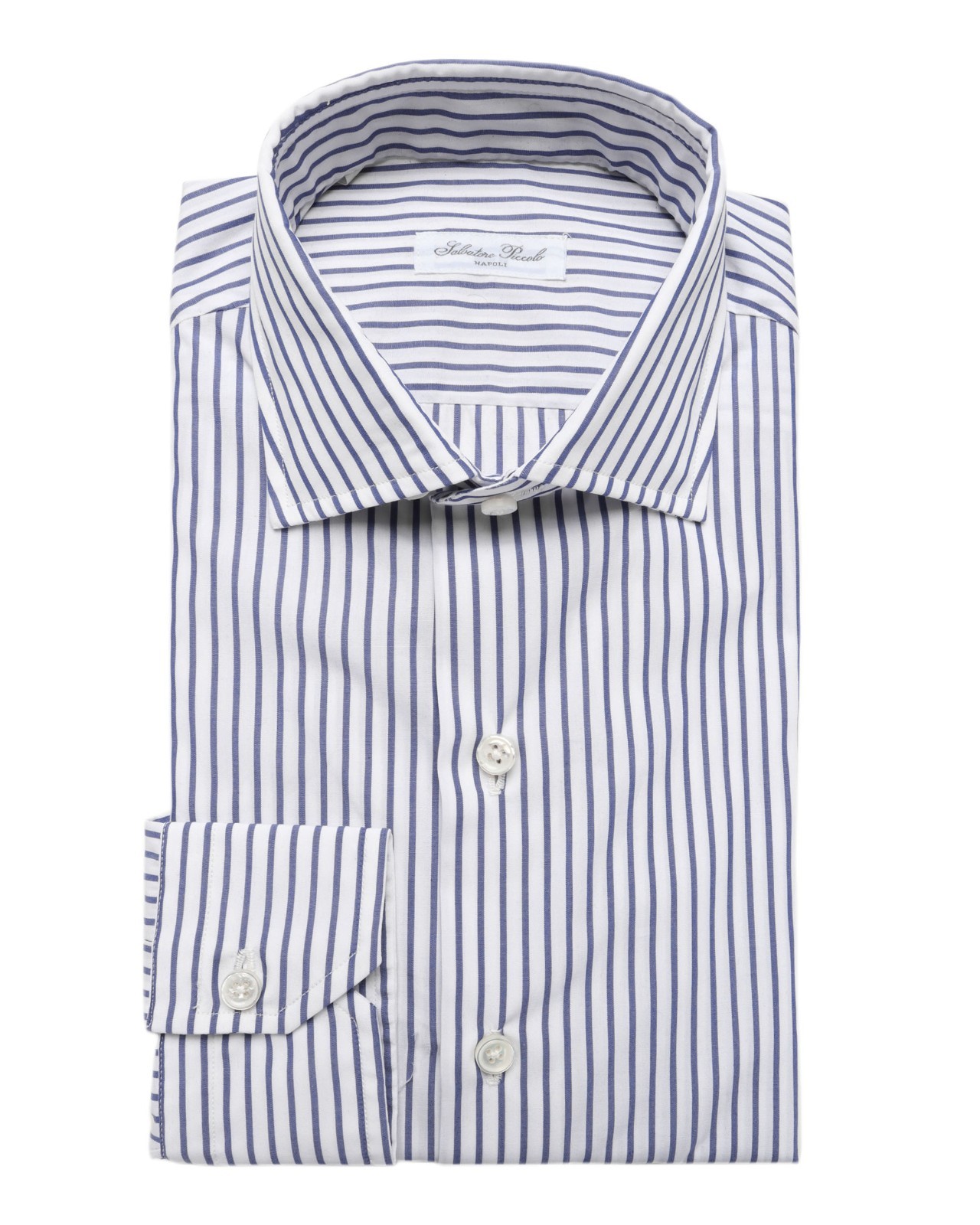NWT SALVATORE PICCOLO DRESS SHIRT Napoli cotton handmade luxury Italy 39 15 1/2