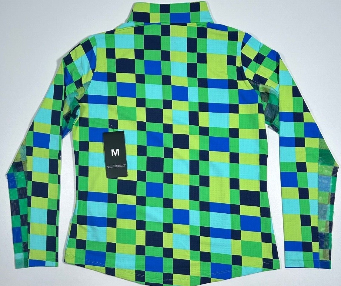IBKUL Golf Tennis 1/4 Zip Pullover Shirt XS S M L Blue Green Long Sleeve Y1