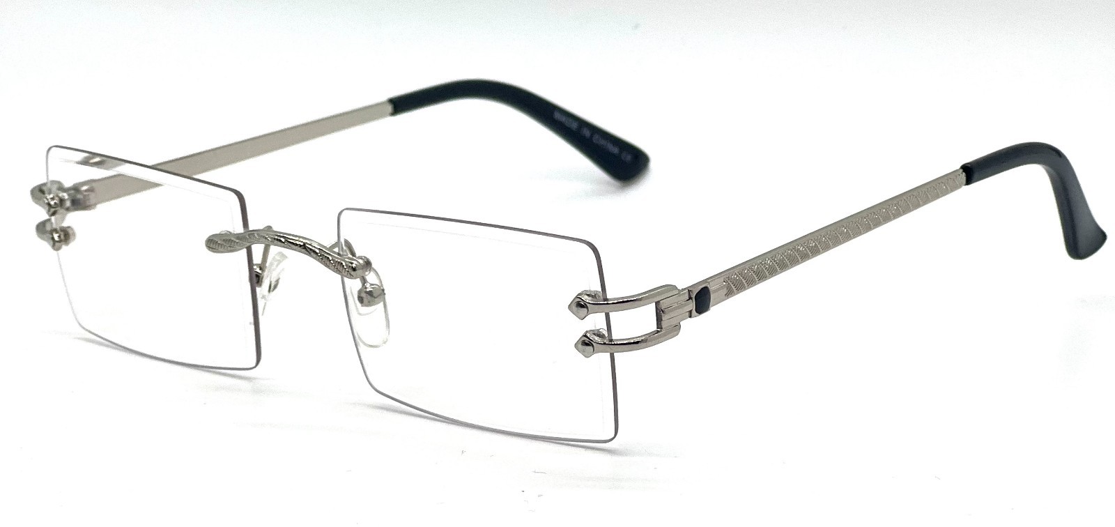 Hip Hop Glasses Clear Lens Gold Frame Rimless Square Shades Migos Quevo Style