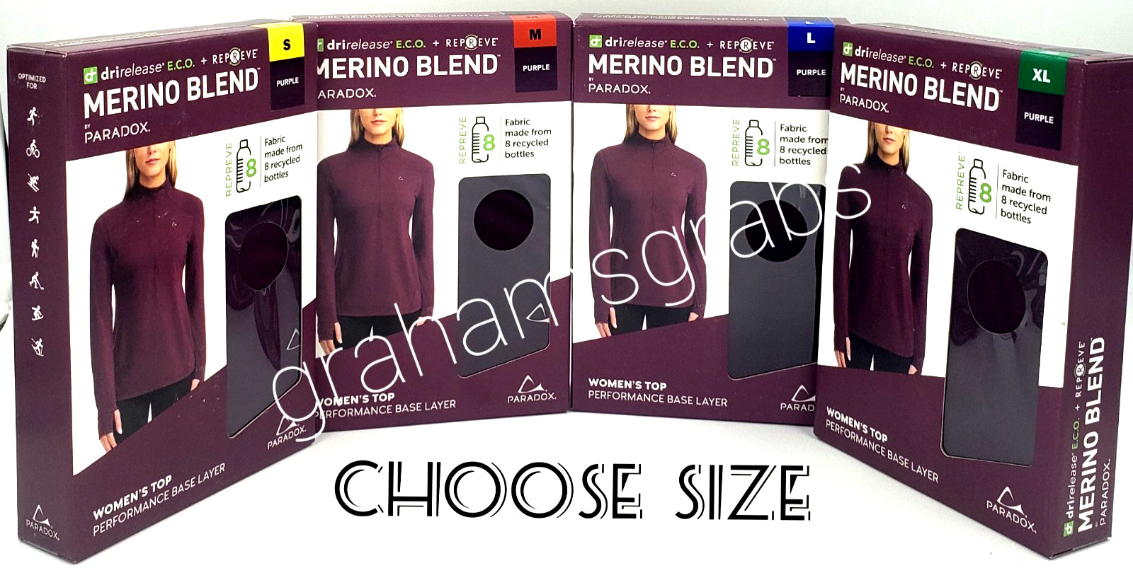 PARADOX Women’s MERINO BLEND PERFORMANCE BASE LAYER 1/4 ZIP TOP DriRelease SIZES