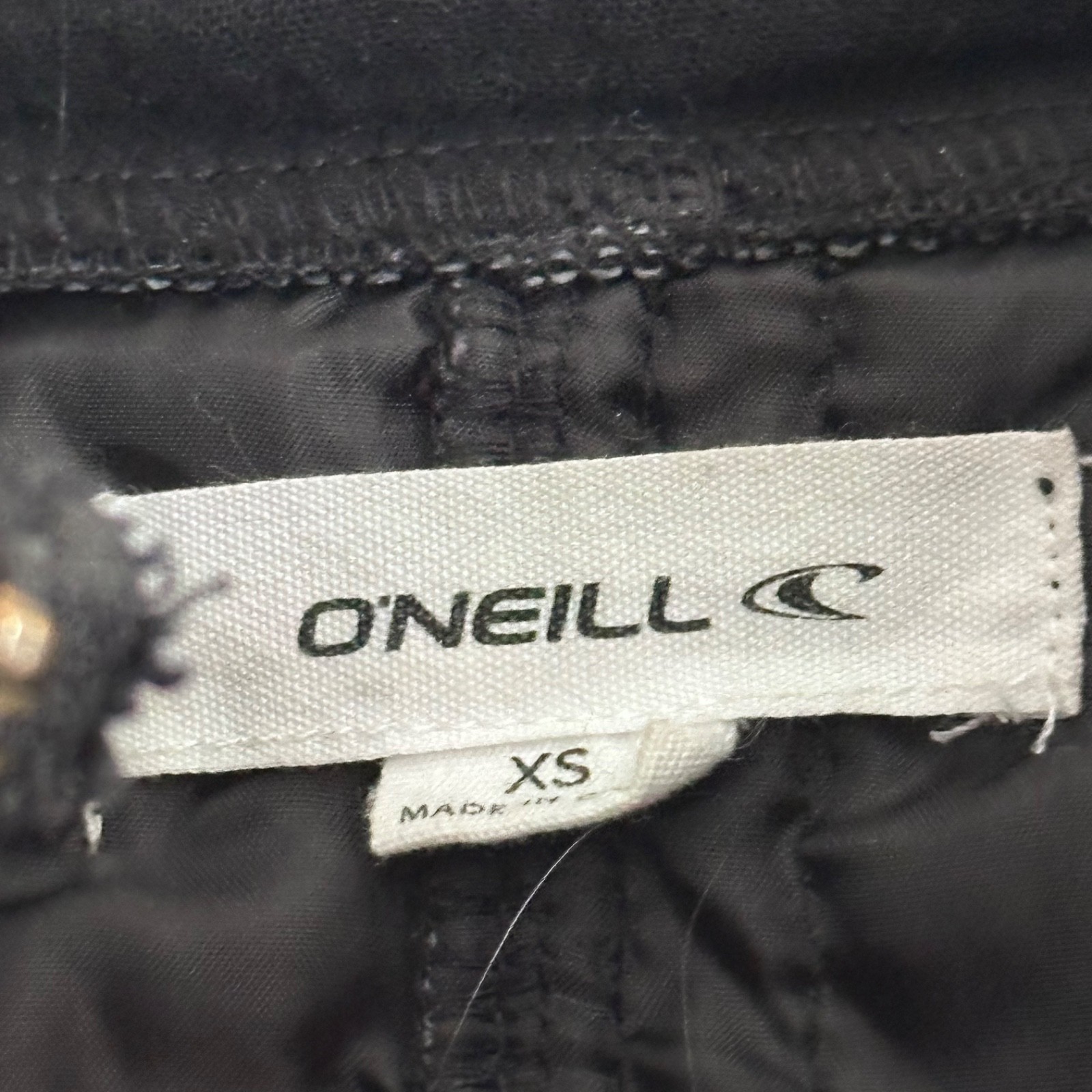 O’neill Womens Quilted Snap Zip Lined Jacket Black Size Extra Small