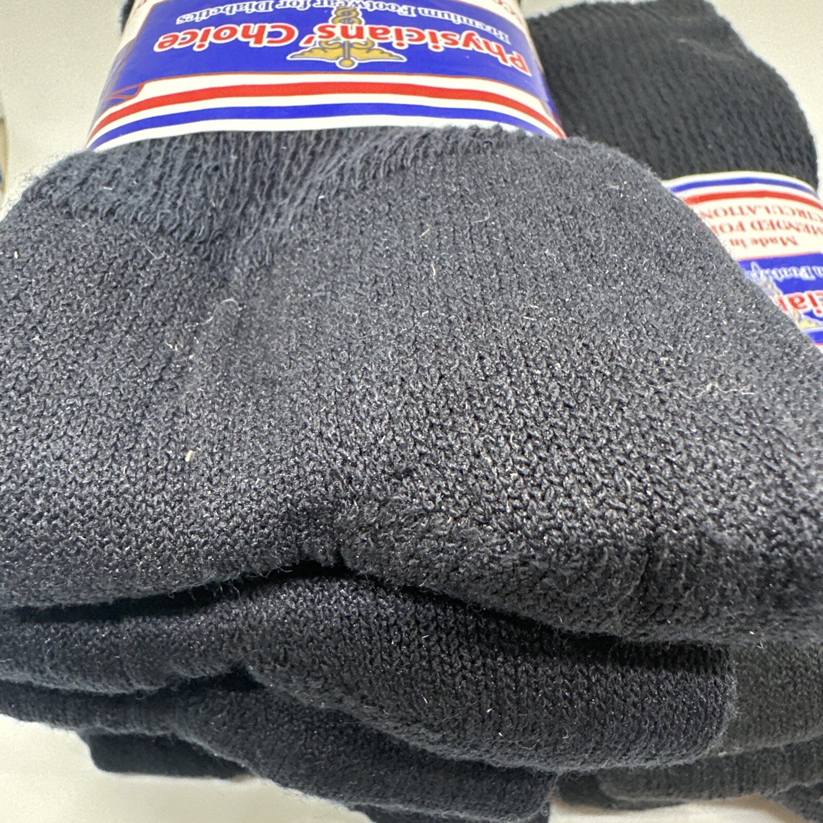 9 Pairs PHYSICIANS CHOICE Mens Size 9-11 Diabetic Crew Socks 3 Black 6 Blue NWT