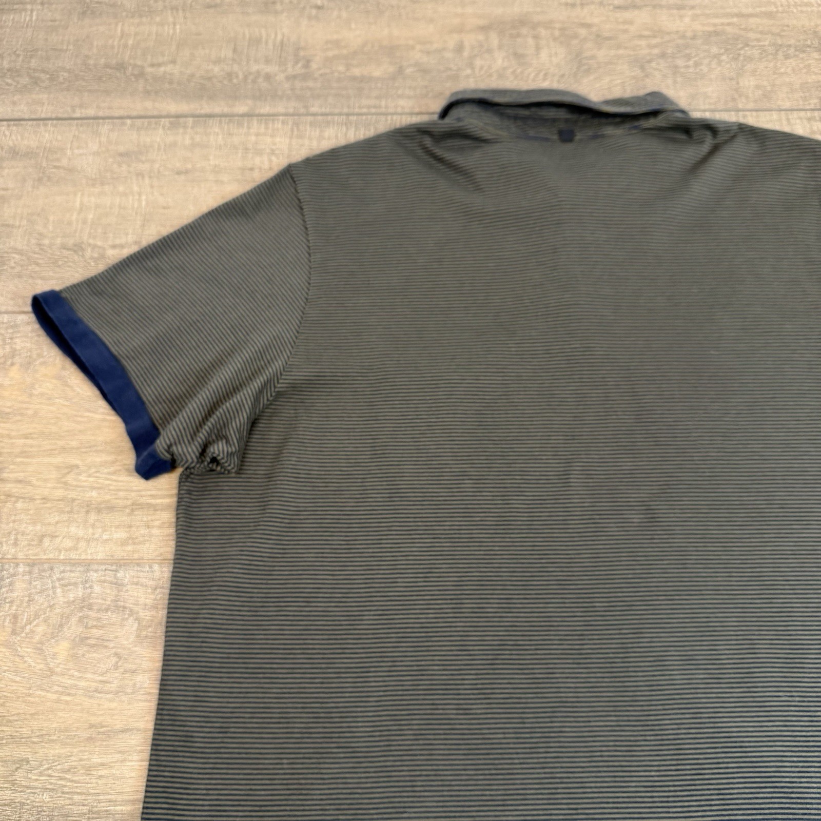 Outerknown Mens Pocket Polo Shirt Size (XL) Organic Cotton Striped Dark Gray B7