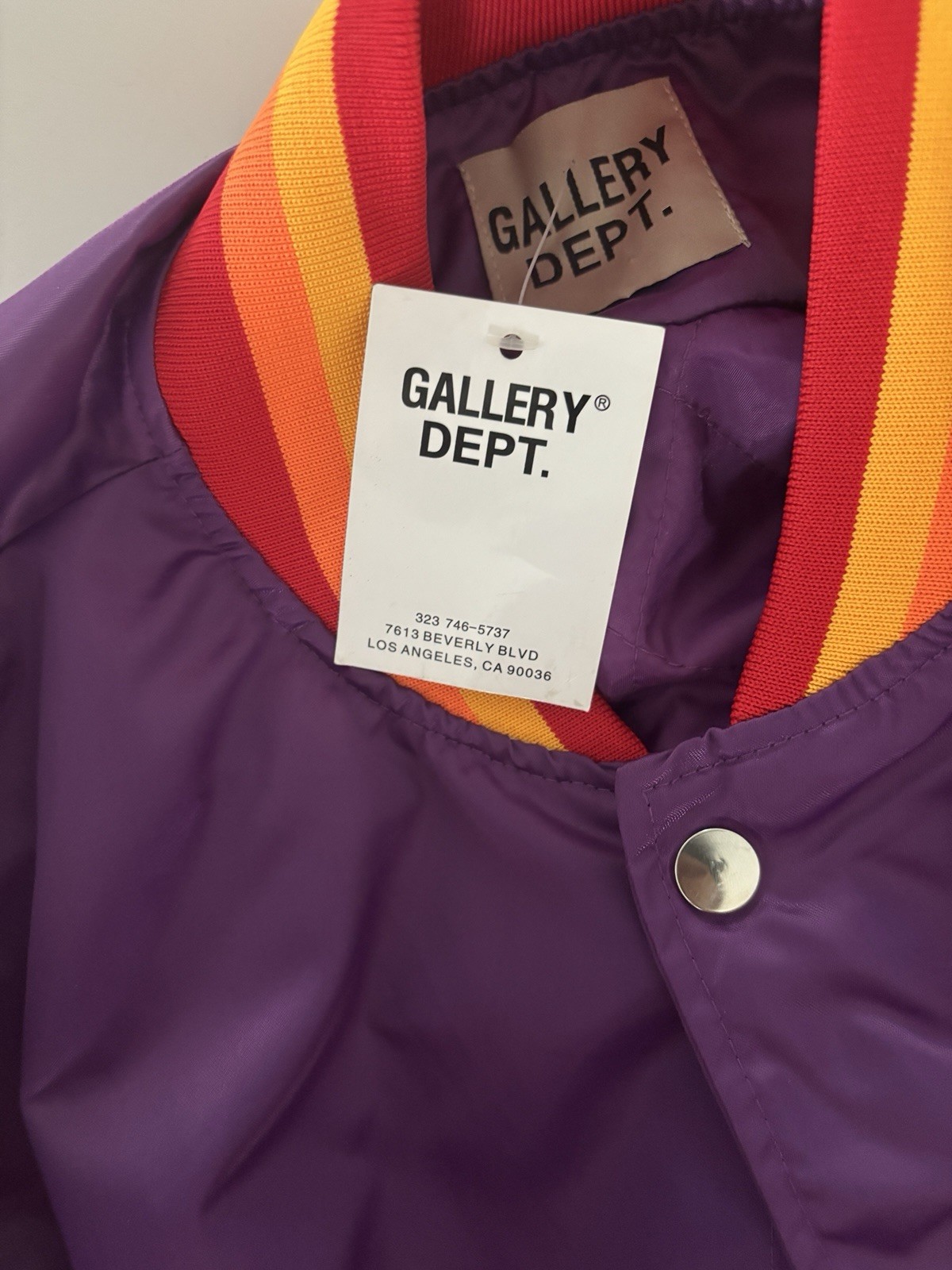 Gallery Dept. Men’s Purple Varsity Jacket Logo Patch Embroidered Graphic