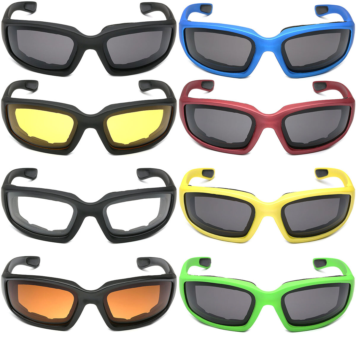 Men Women Wind Impact Resistant Foam Padded Glasses Motorcycle Riding Sunglasses