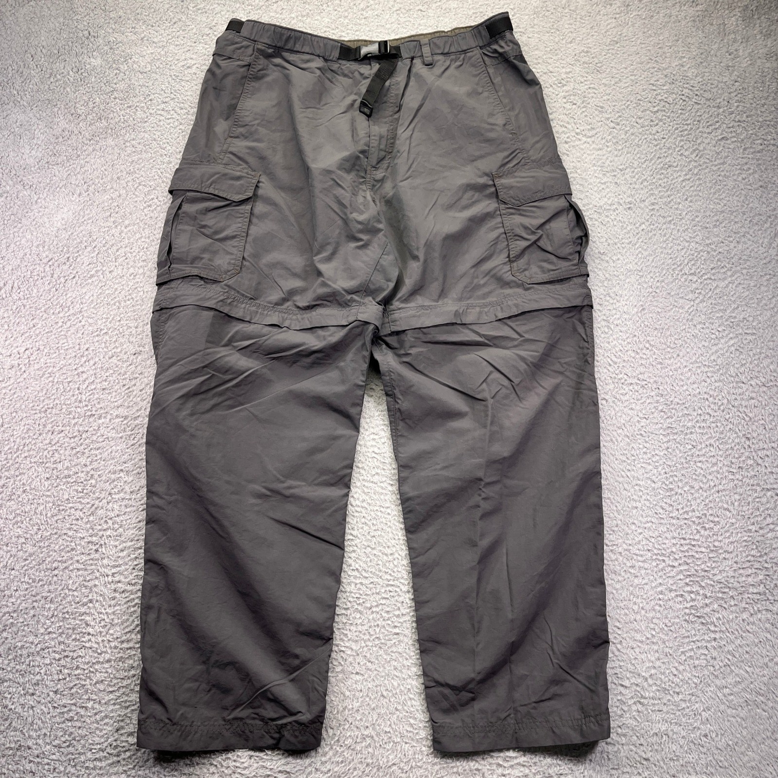 Rei Co-Op Pants Mens Large x30 Green Trailmade Cargo Roll Up Belted Nylon Hiking