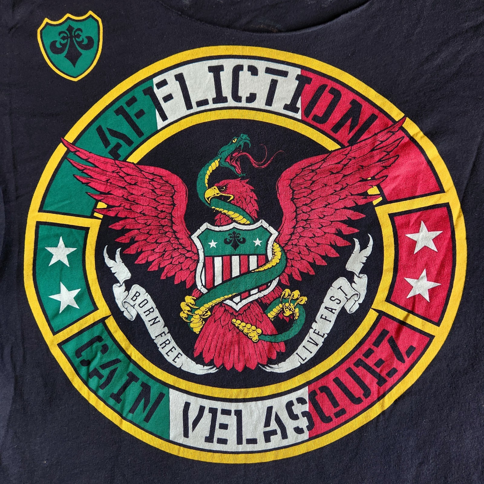 Affliction Cain Velasquez Live Fast Mexico Biker MMA Black M, L Graphic T-Shirt