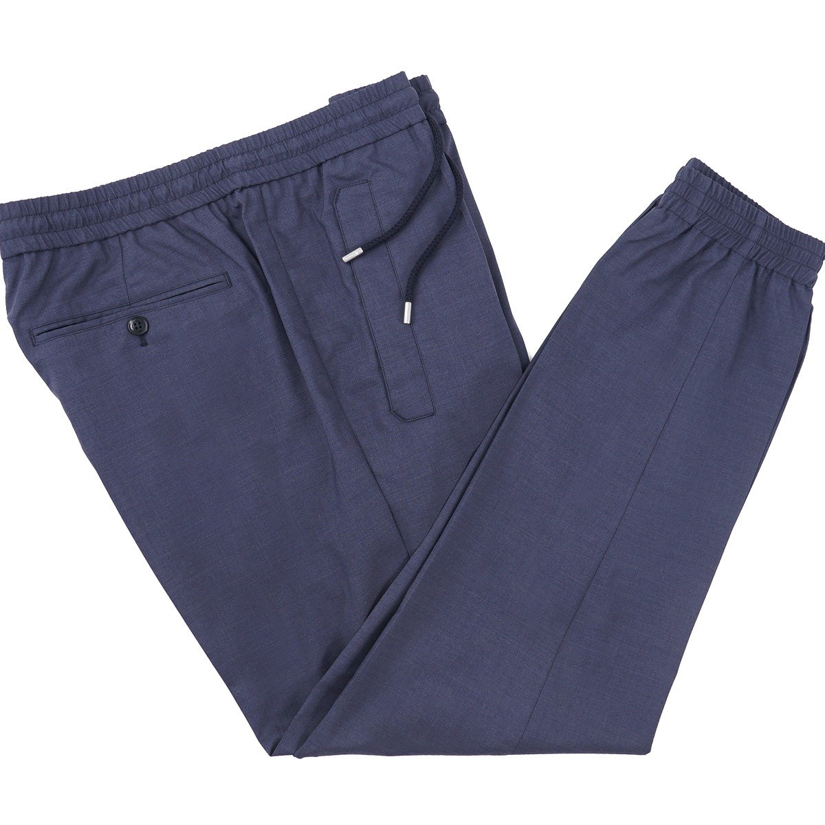 Brett Johnson Blue Extrafine Wool Drawstring Jogger Pants L 35-37 (Eu 52) NWT