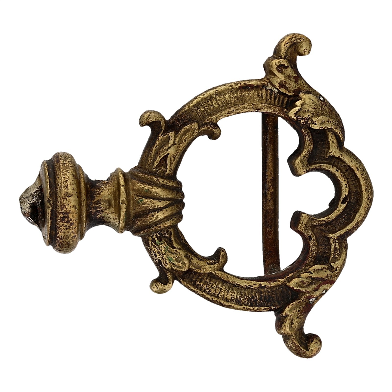 Brass Baroque Rococo Scroll Ornate Antique Victorian Edwardian Vtg Belt Buckle