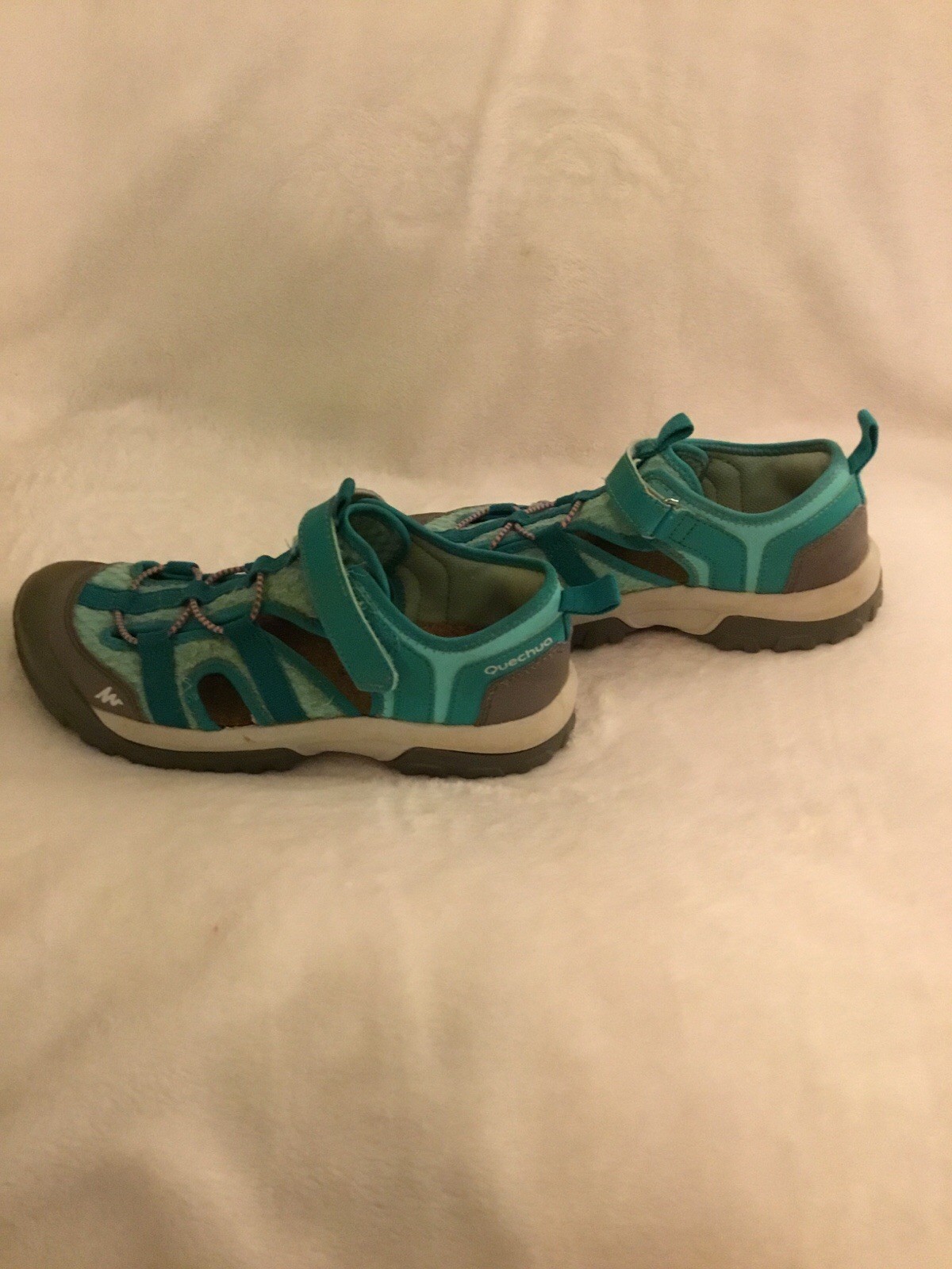 Quechua Kids Hiking Sandal Gray And Teal Size 6