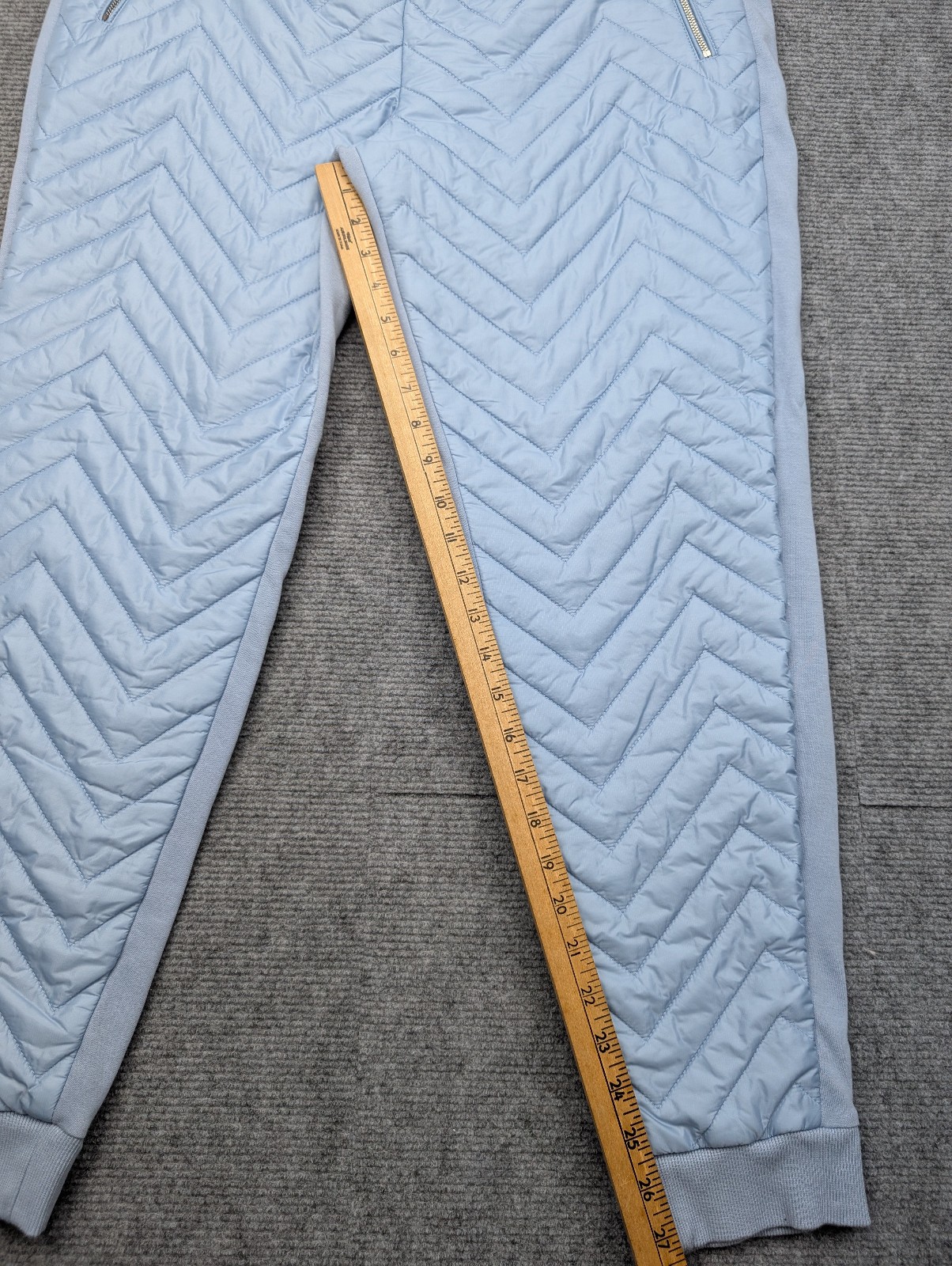 Athleta Solstice Jogger Womens 12 Blue Primaloft Quilted Athleisure Outdoor Cold