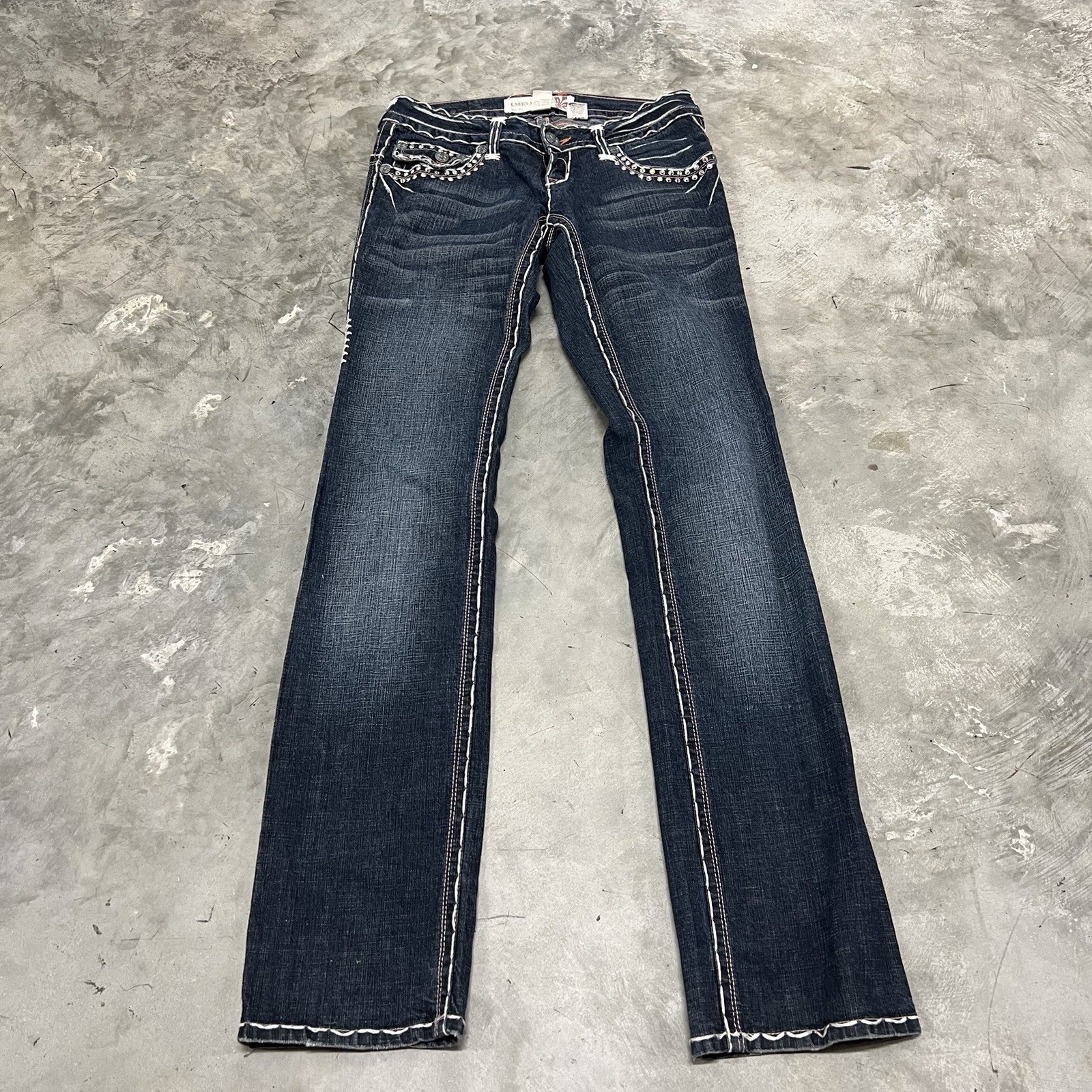 Laguna Beach Embellished Bling Straight Skinny Jeans Size 30×34