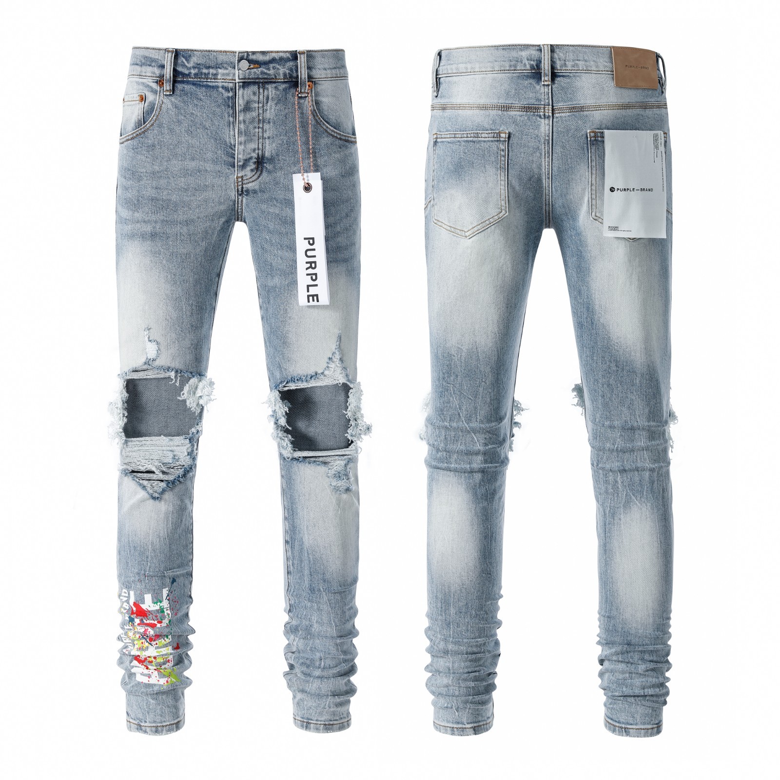 New 2026 Purple brand Men’s personalized Hole fashion Leisure jeans