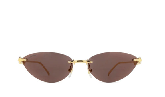 Cartier Clash De Sunglasses – Gold – Cat eye rimless metal frame