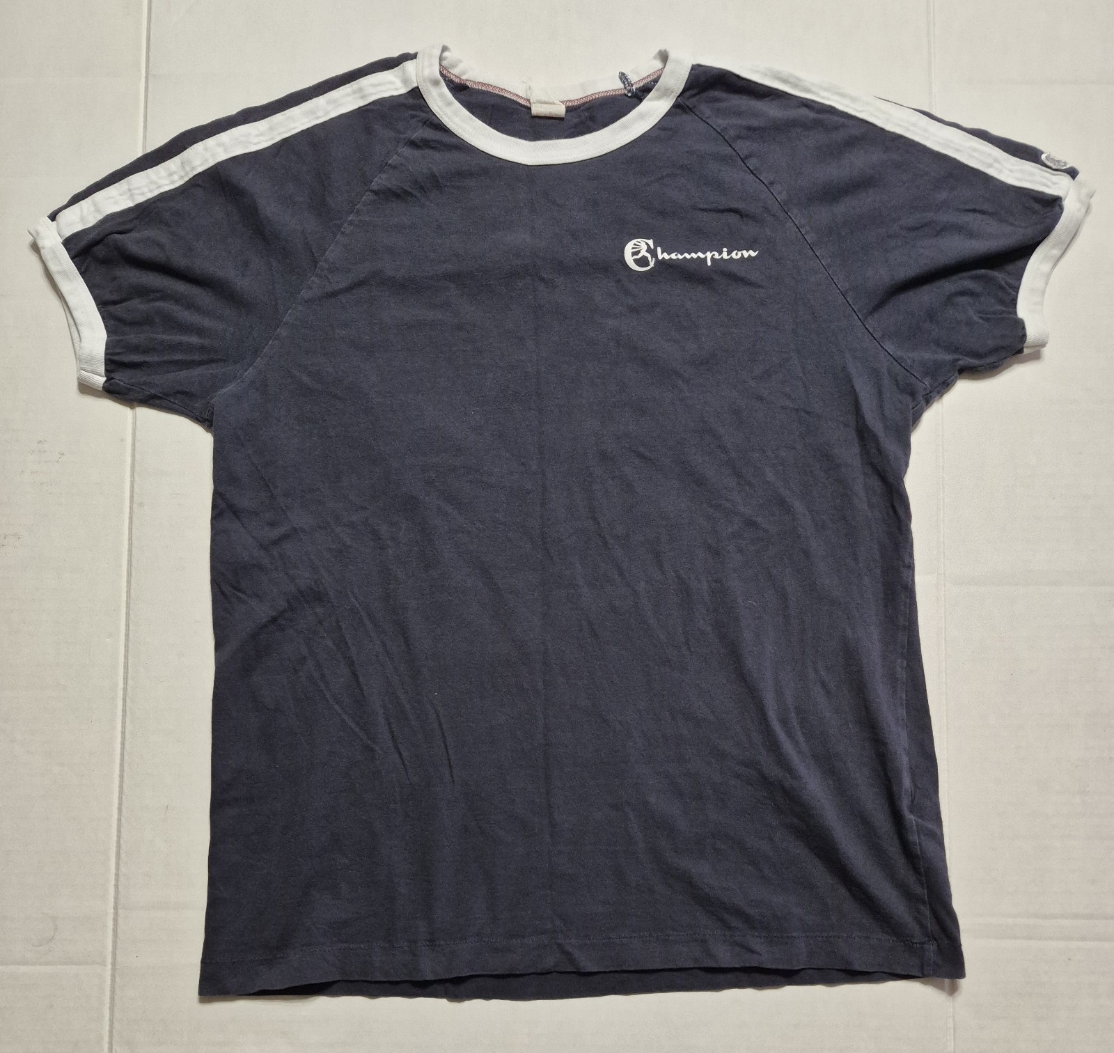 Champion Todd Snyder Ringer Crewneck Black Shirt Size Large Single Stitch