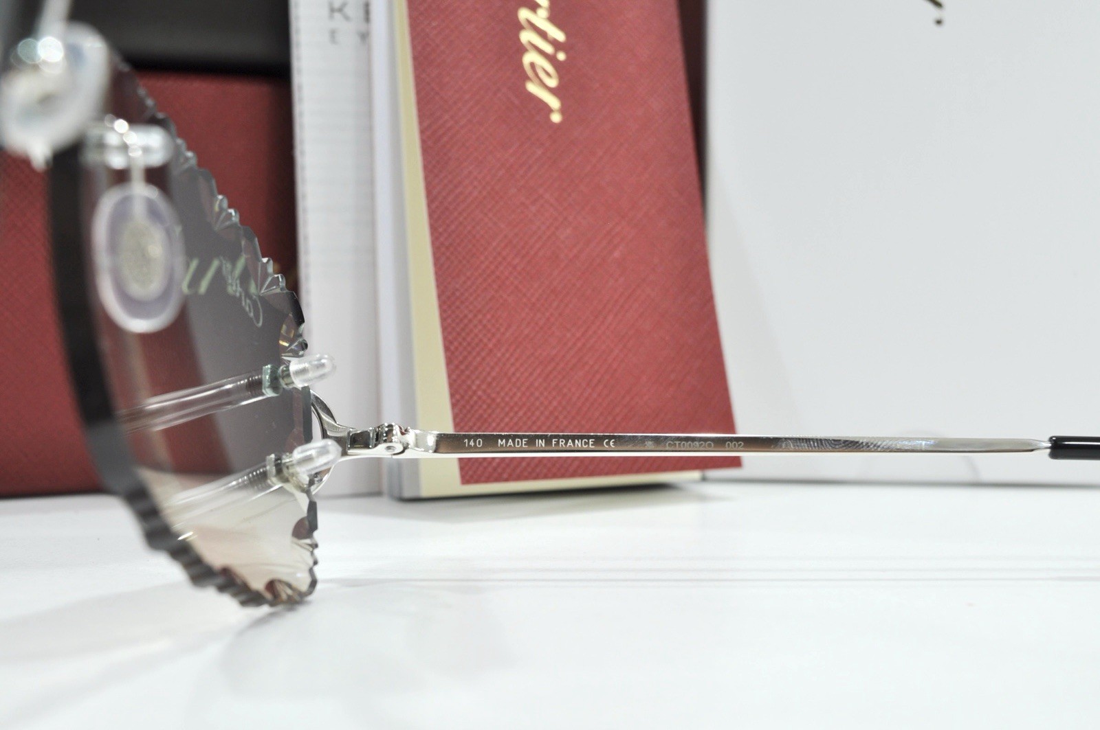 Cartier rimless sunglasses piccadilly glasses Diamond Cut BIG C silver Frame