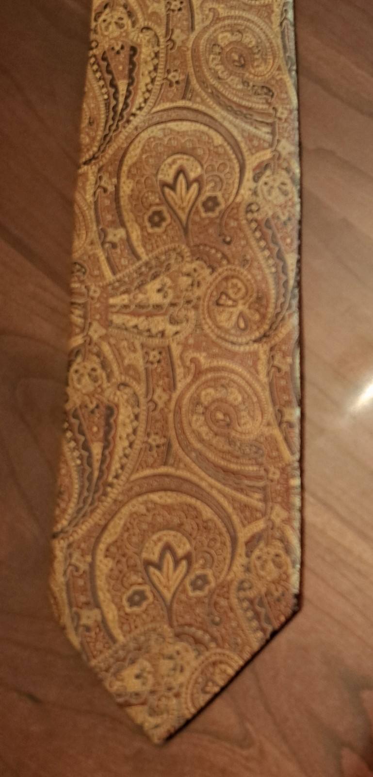 Zianetti Italian Silk Collection Brown and gold Tie 3 3/4″ Wide