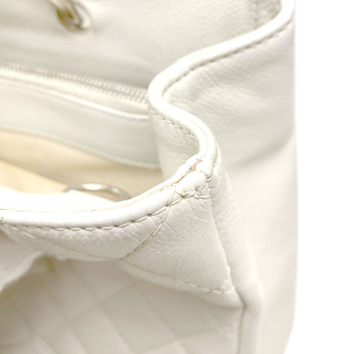 CHANEL COCO Mark Matelasse SilverHardware Tote Bag Grained Calfskin Skin L…