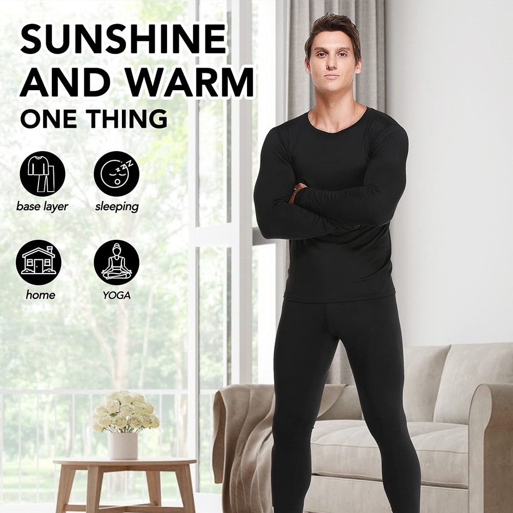 Thermal Underwear for Men Long Johns Fleece Lined Base Layer Set Lightweight USA