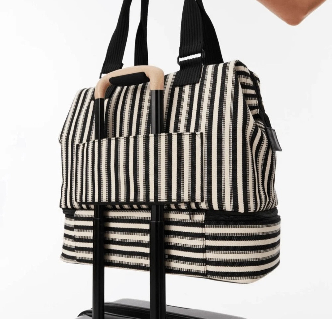 Beis Mini Weekender in Black Stripe