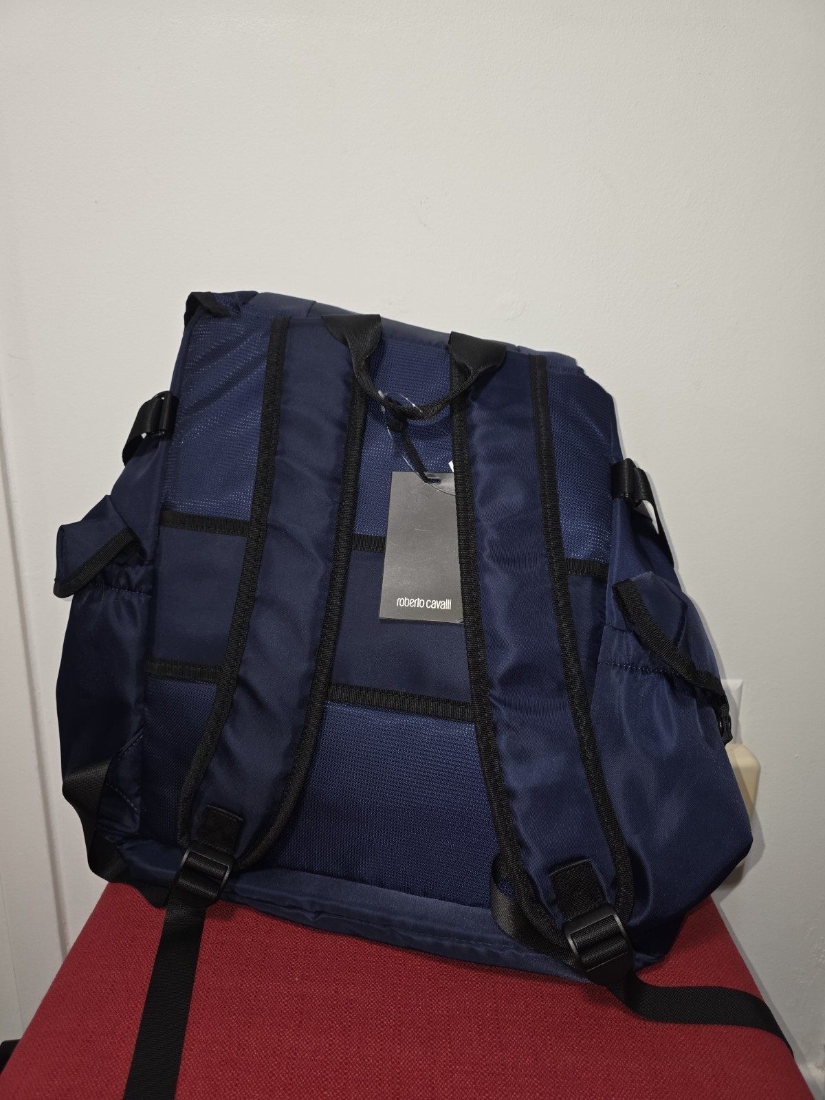 $350 Roberto Cavalli Blue Solid Men’s Backpack