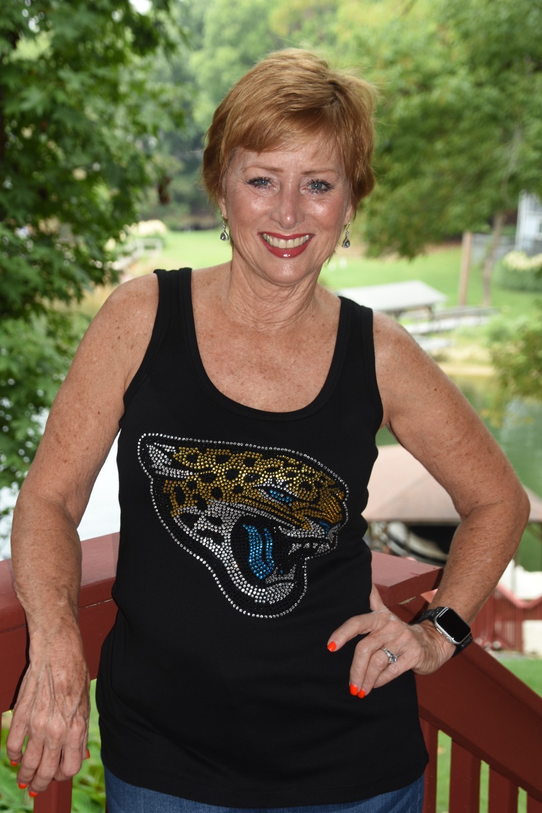 Jaguars rhinestone bling shirt or tank XS S M L XL XXL 1X 2X 3X4X5X
